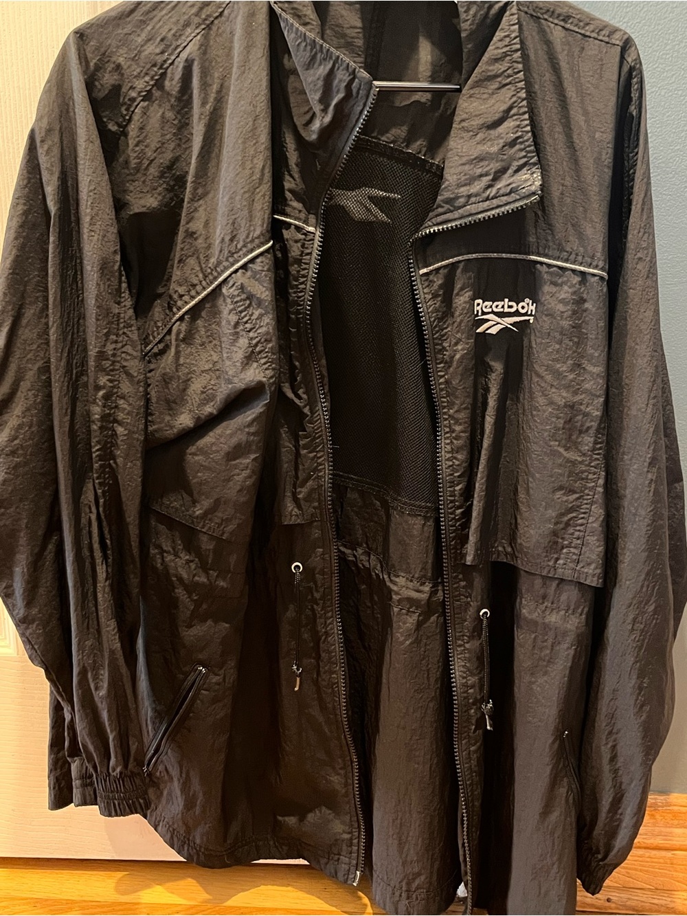 Reebok Black Men's Lightweight Windbreaker Jacket
